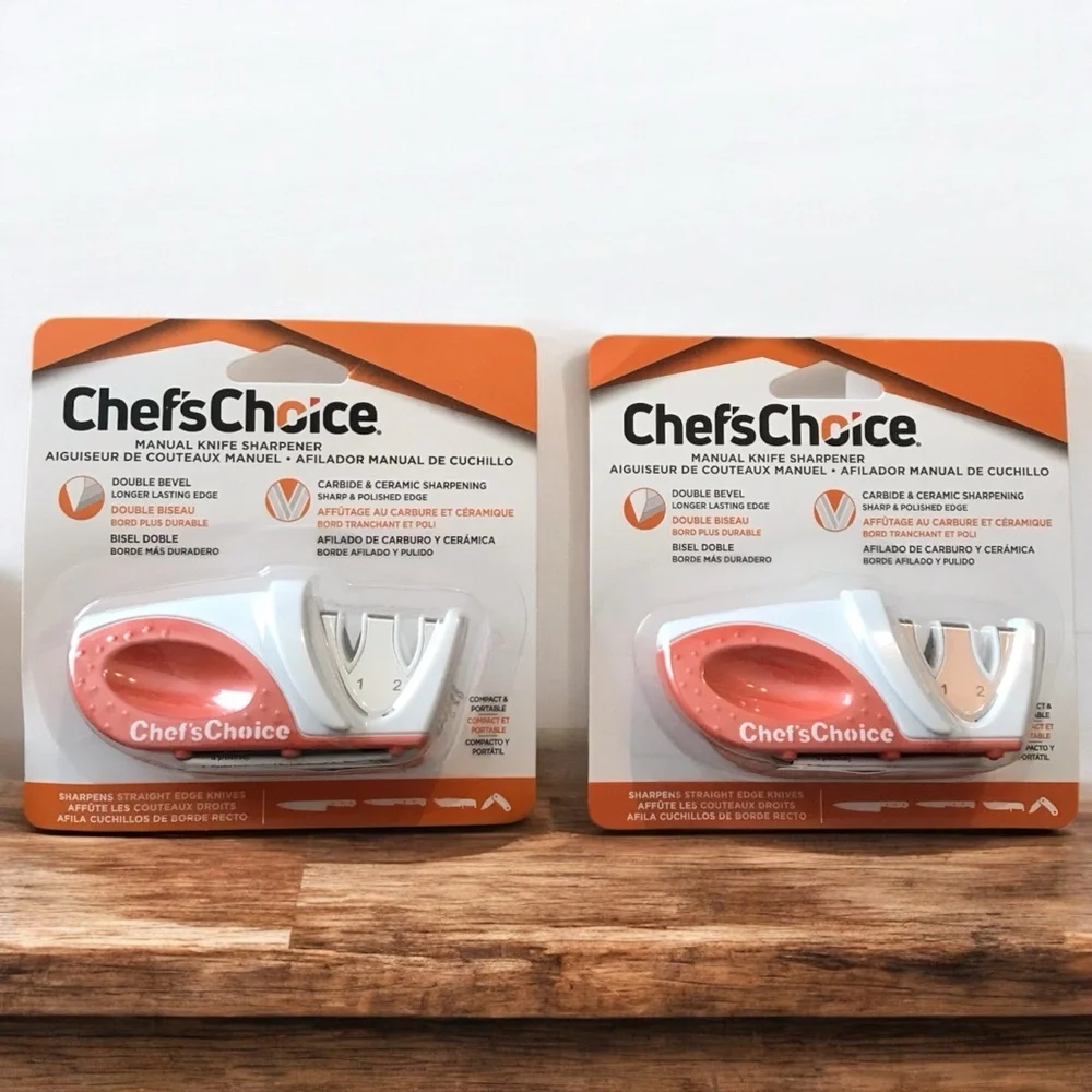 2 Pack Chef's Choice Manual Knife‎ Sharpener Double Bevel Carbide & Ceramic